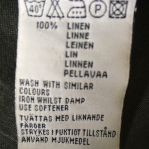 38 Linen Khaki Green Linen L/S Shirt - Picture 6 of 7